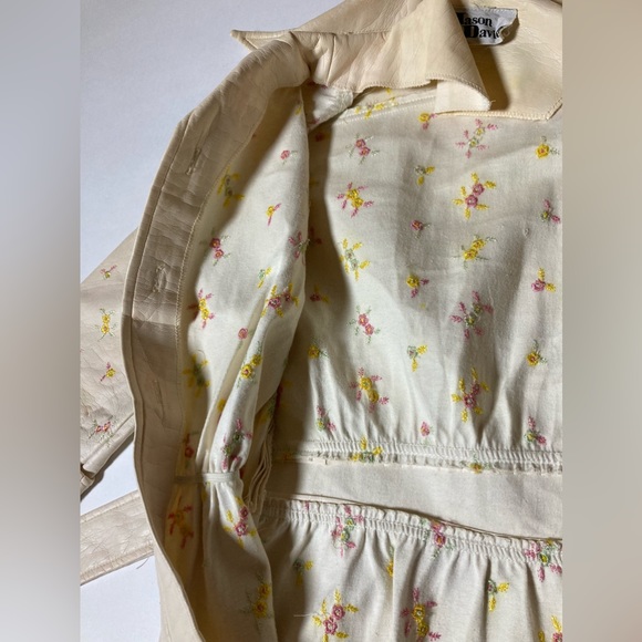 Vintage Jason David embroidered faux leather Trench Coat Size S - Picture 15 of 15